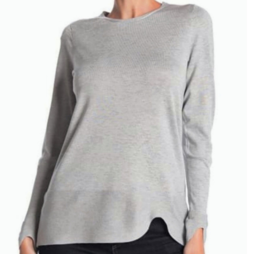 Cyrus Curved Hem Pullover Sweater
